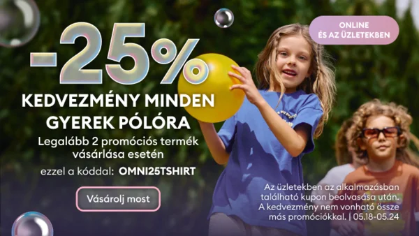 25% kedvezmény minden gyerekpólóra