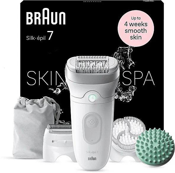 Braun Silk·épil 7 SkinSpa Wet & Dry Epilátor, Ezüst (SE7-081)
