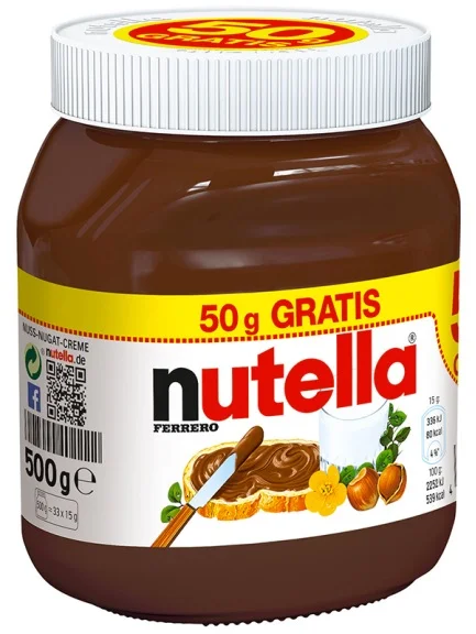 Nutella mogyorókrém kakaóval 450g+50g