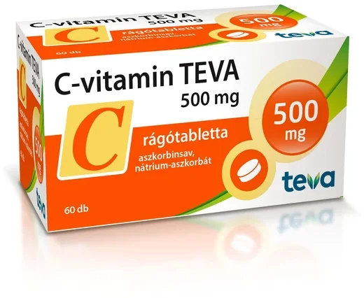 Akciós C-vitamin TEVA 500mg rágótabletta 60x (közeli lejárat)