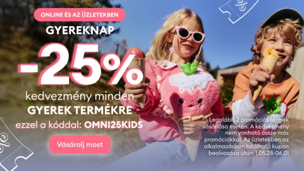 25% kedvezmény minden gyerek termékre