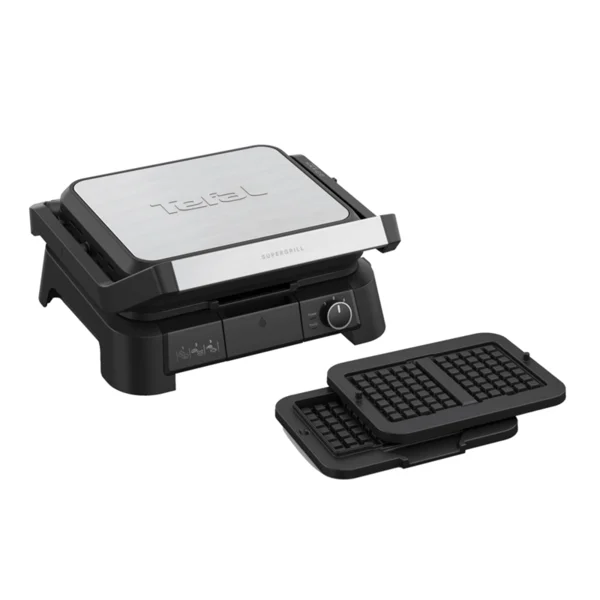 Kontakt grill Tefal Supergrill 4in1 gofrisütő lapokkal GC517DE0 Rozsdamentes/fekete