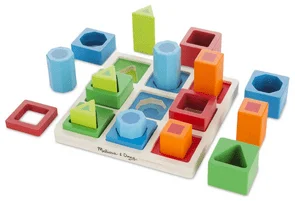 Melissa & Doug fa készségfejlesztő játék, 3d formaegyeztető