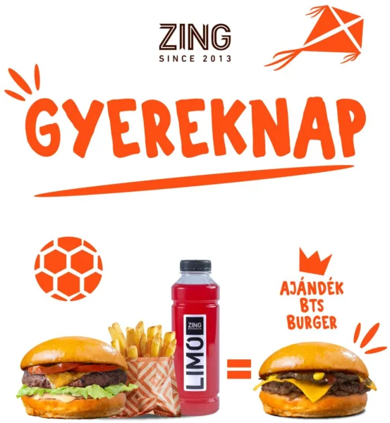 Zing gyereknap (menü mellé ajándék BTS burger)