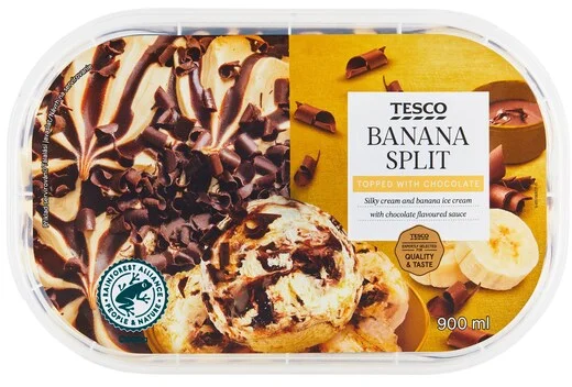 Tesco Banana Split banán jégkrém 900 ml (többféle)