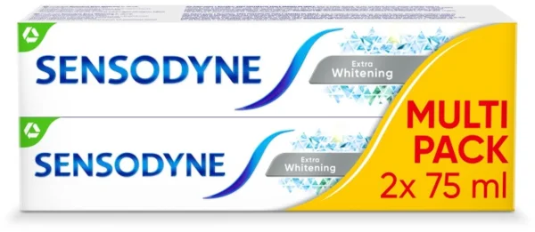 Sensodyne Extra Whitening fehérítő fogkrém fluoriddal, 2x75 ml