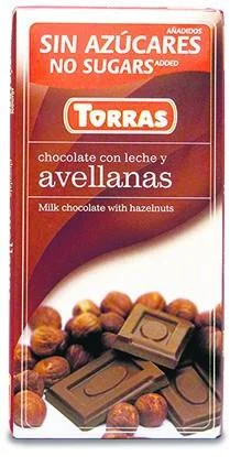 Torras 04. Mogyorós tejcsoki cukor nélkül 75g (közeli lejárat!)