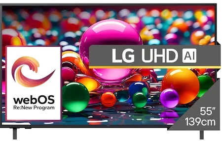 LG LED 55UA74003LB TV, 139 cm, Smart, 4K Ultra HD, G energiaosztály (2025-ös modell)