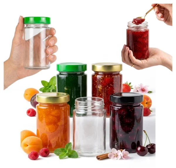 50x Üveg Tároló ARIA 245ml lekvár Befőttek Méz Uborka Lekvár
