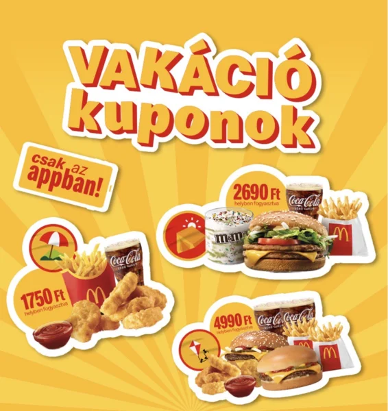 McDonald's Új Vakáció kuponok és koncertjegyek a pontokért!