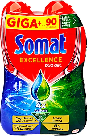 Somat Mosogatógép gél Excellence Duo Grease Cutting 2x810ml, 1,62 l