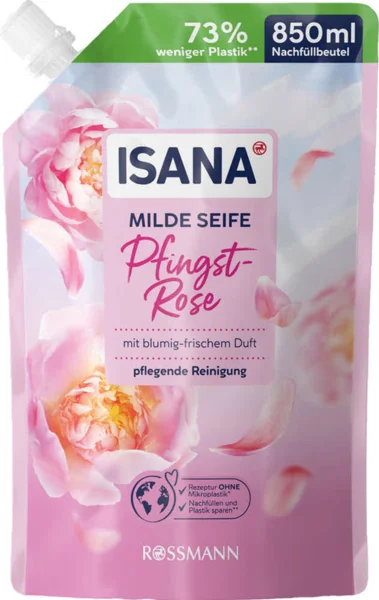 Isana kímélő folyékony szappan bazsarózsával - 850 ml