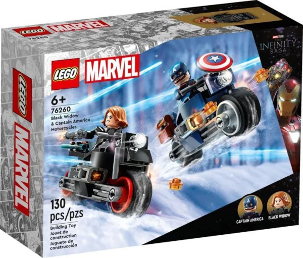 LEGO® Marvel - Fekete Özvegy és Amerika Kapitány motorkerékp