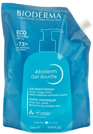 Bioderma Atoderm Refill Lágyító Zuhanyzselé Szappan hozzáadása nélkül