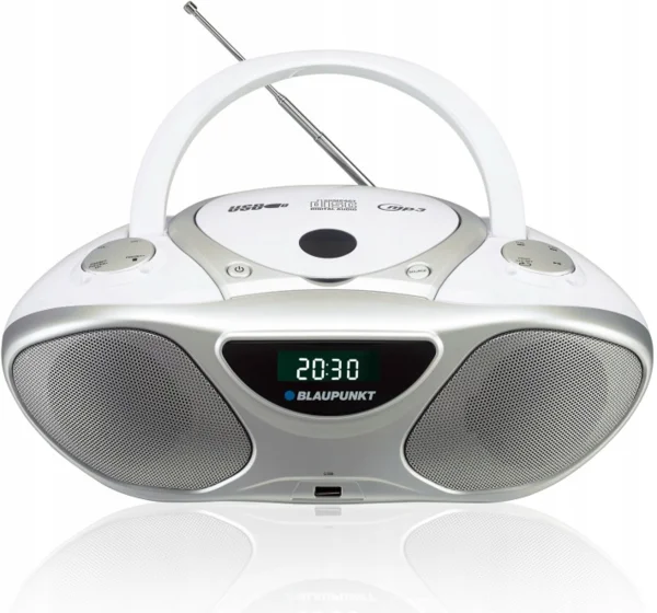 Blaupunkt BB14WH Boombox hordozható Aux rádió MP3 Usb CD Fm rádió Fehér (BB14WH)