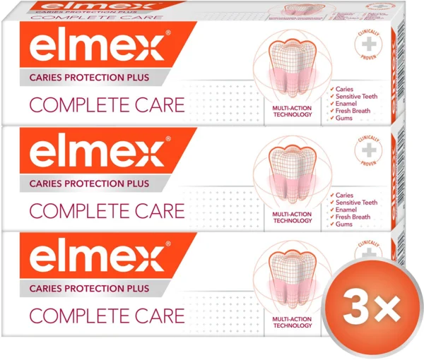 ELMEX Caries Protection Plus Complete Care 3x 75 ml fogkrém (AlzaPlus+)