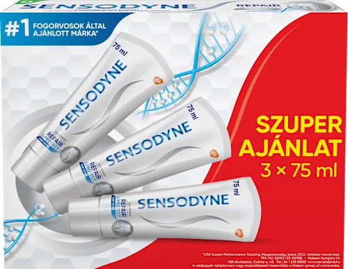 SENSODYNE Fogkrém repair & protect white  3x75ml