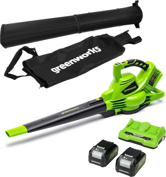Greenworks GD24X2BVK4X 48V akkumulátoros lombfúvó és lombszívó (2x4Ah akku + töltő)