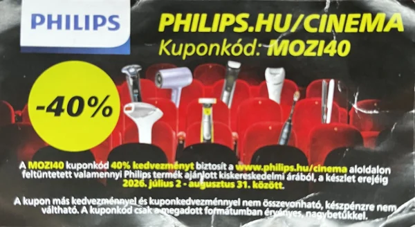 40% kedvezmény kijelölt Philips termékekre a hivatalos oldalon!