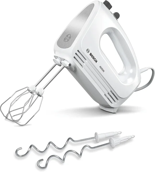 Bosch CleverMixx MFQ24200 kézi mixer habverővel és dagasztóhorgokkal (400W, fehér)