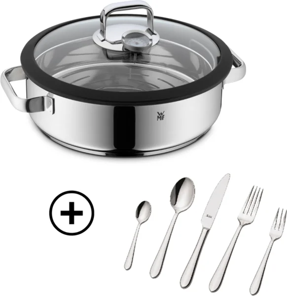 WMF Aroma Vitalis pároló lábas 28 cm 1743016040 + Silit evőeszközkészlet 30 db