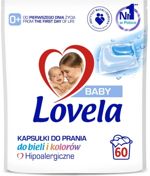 Lovela hipoallergén mosókapszulák gyerekeknek fehér és színes ruhákhoz 60 db