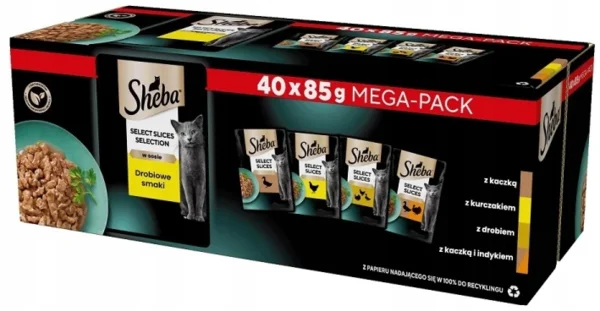 SHEBA Selection Select Slices Baromfi ízű szószban 40x85g