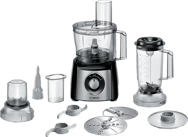 BOSCH MCM3501M Kompakt konyhai robotgép, 800W, magas felszereltség, fekete/inox