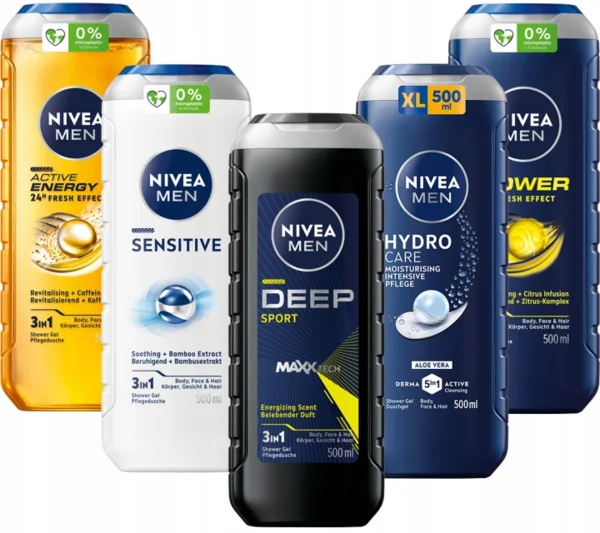 NIVEA MEN 3az1ben férfi tusfürdő szett 500ml x5
