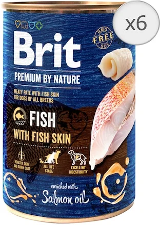 Brit Premium by Nature Fish with Fish Skin konzerv kutyaeledel, 12x400g