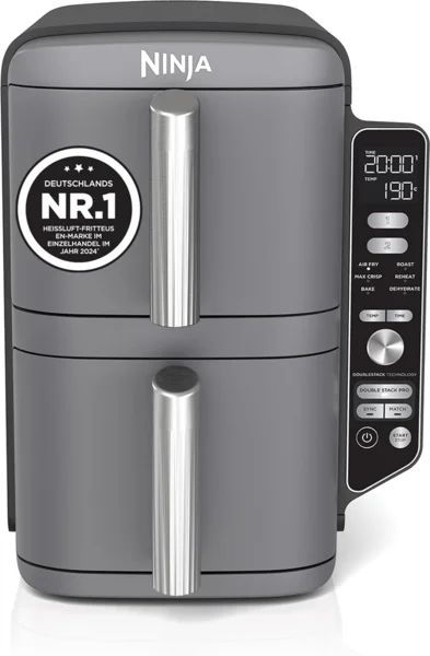 Ninja Double Stack XL SL400EU forrólevegős sütő, 9,5 L, szürke