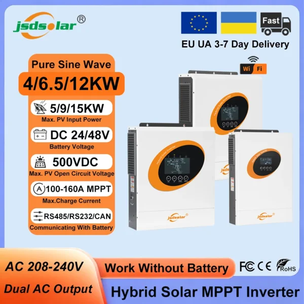 Jsdsolar 4KW Hybrid Solar Inverter 24V Pure Sine Wave