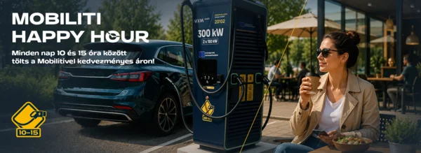 Mobiliti Happy Hour (160 Ft/kWh 10 és 15 óra között)