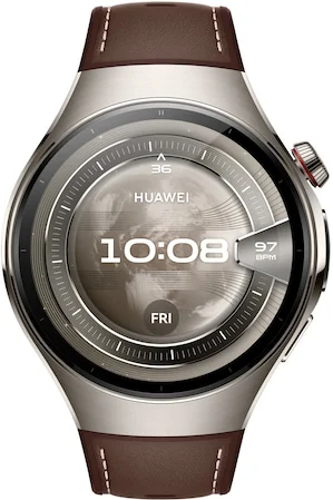HUAWEI Watch 5 okosóra, 46 mm, Repülőgépipari minőségű titán tok, Kompozit szíj, Sötétbarna