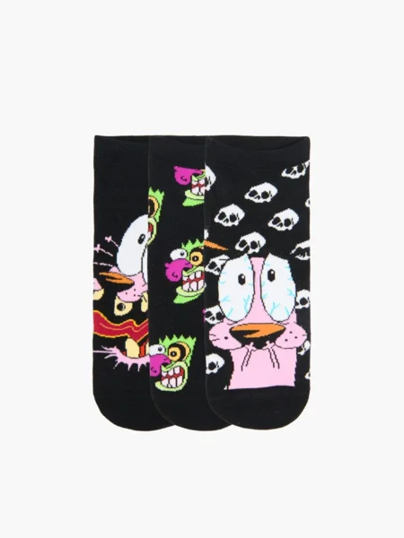 3 db nyomott mintás zokni Courage the Cowardly Dog (244IH-99X)