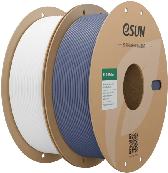 eSUN matt PLA 3D nyomtató szál, 1,75 mm, 2x1 kg, krémfehér és sötétszürke