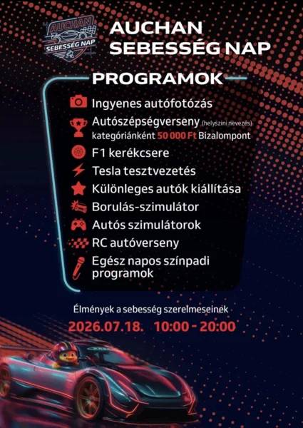 PADLÓGÁZ! Jön az Auchan Sebesség Nap Dunakeszin