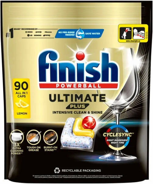 Finish Ultimate Plus Mosogatógép-kapszula Mosogató edény citrom 90db