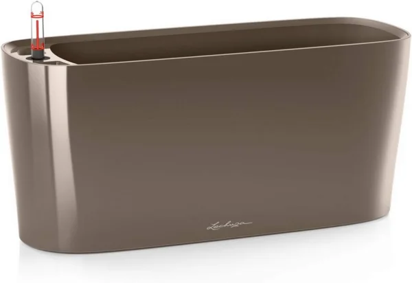 Lechuza kaspó, 40x15x18 cm, taupe magasfényű