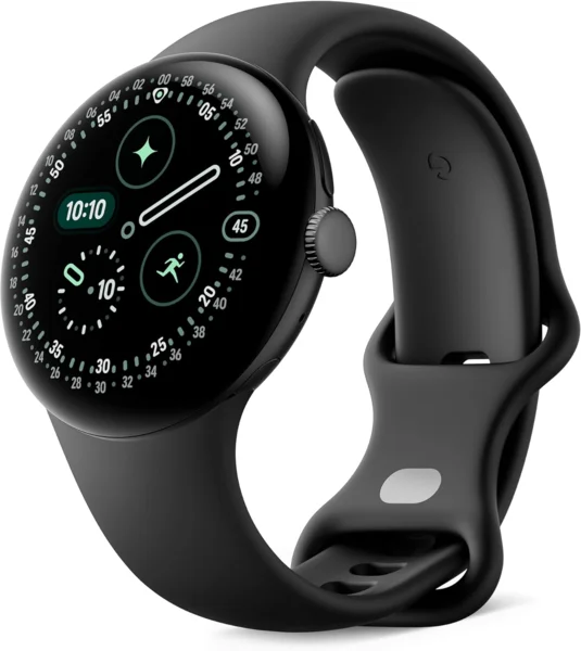 Google Pixel Watch 4 41mm okosóra, matt fekete alumínium, obszidián sportszíj, WiFi