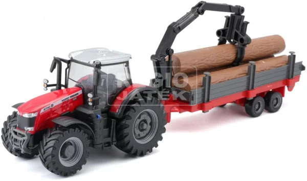 Bburago - Massey Fergusson 8740S darus utánfutóval (18-31659)