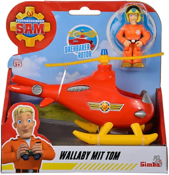 Sam a tűzoltó: Wallaby helikopter Tom figurával Simba Toys