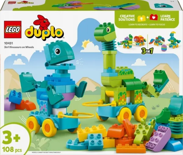 LEGO 10451 Duplo Dinoszauruszok kerekeken 3az1ben