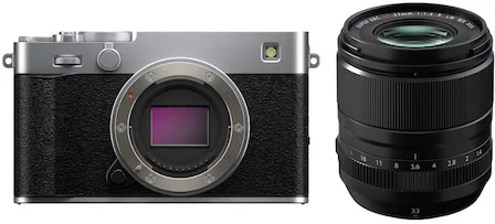 Fujifilm X-E5 tükör nélküli fényképezőgép, 40MP, 6K + XF 33mm F1.4 LM WR objektív, Ezüst