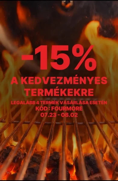 15% kedvezmény az akciós termékekre