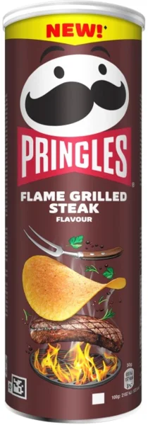 Pringles Grill steak ízű ropogtatnivaló 165 g flame grillezett steak