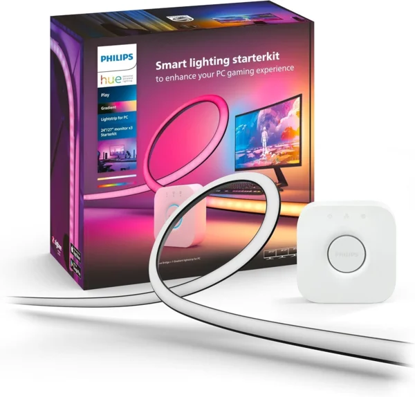Philips Hue Play Gradient PC LED szalag kezdőkészlet 3x24-27", Hue Bridge-dzsel
