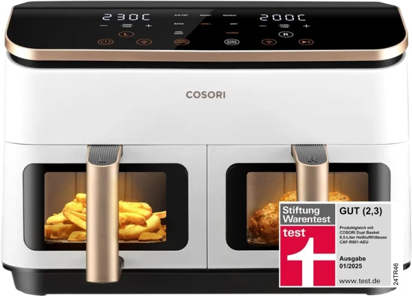 Cosori Dual Basket Forrólevegős sütő, 8,5 L