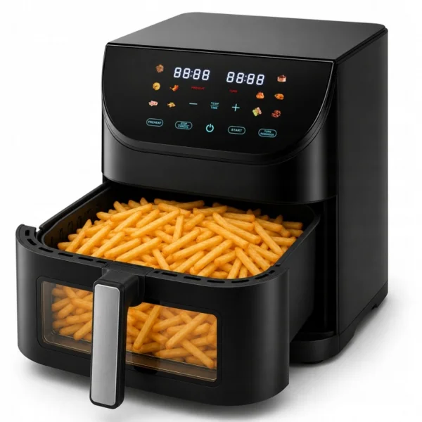 Zsírmentes olajsütő AIRFRYER NAGY TÁL 8L XL TAPADÁSMENTES
