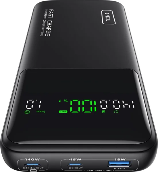 INIU 140W 27000 mAh külső akkumulátor powerbank